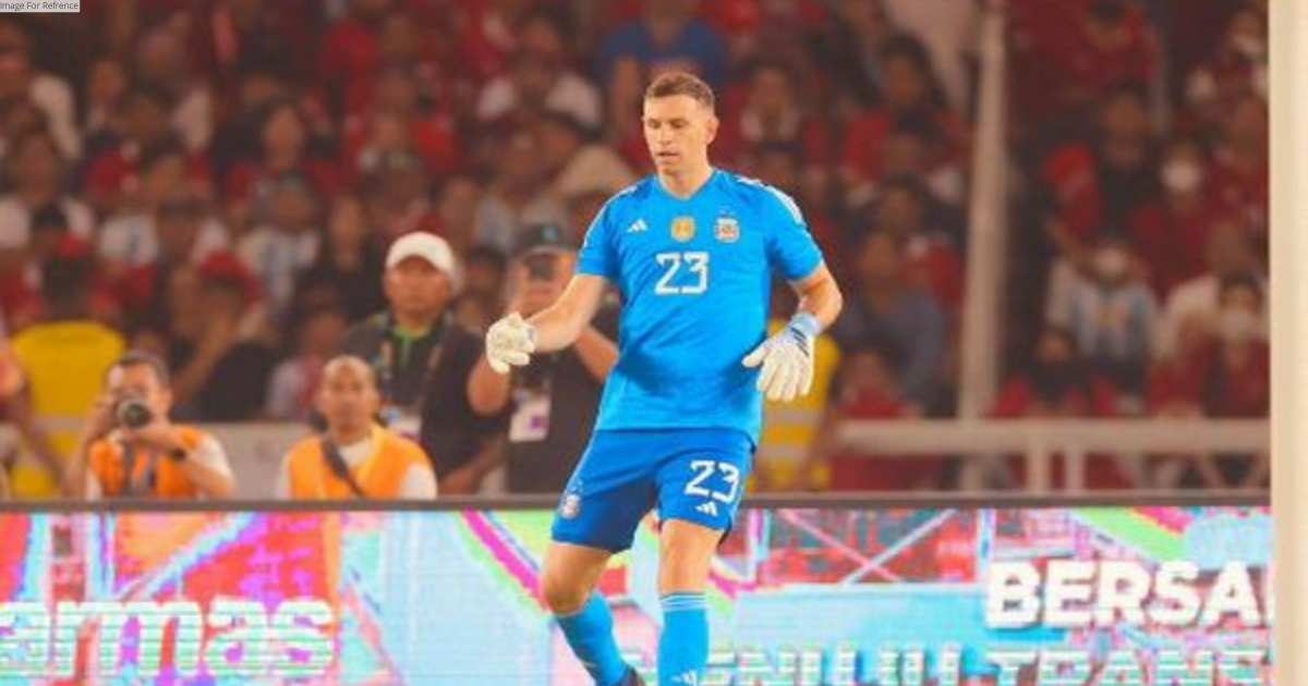 FIFA World Cup-winning Argentina goalkeeper Emiliano Martinez arrives in Kolkata